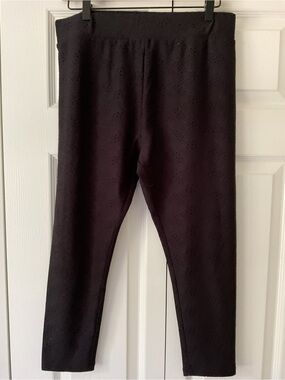 Logo Layers Black see through Eyelet Leggings